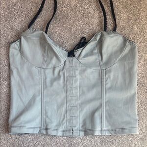 White Fox Boutique Blue Fitted Bustier Camisole